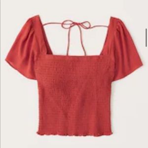 Abercrombie & Fitch Smocked Sleeve Top